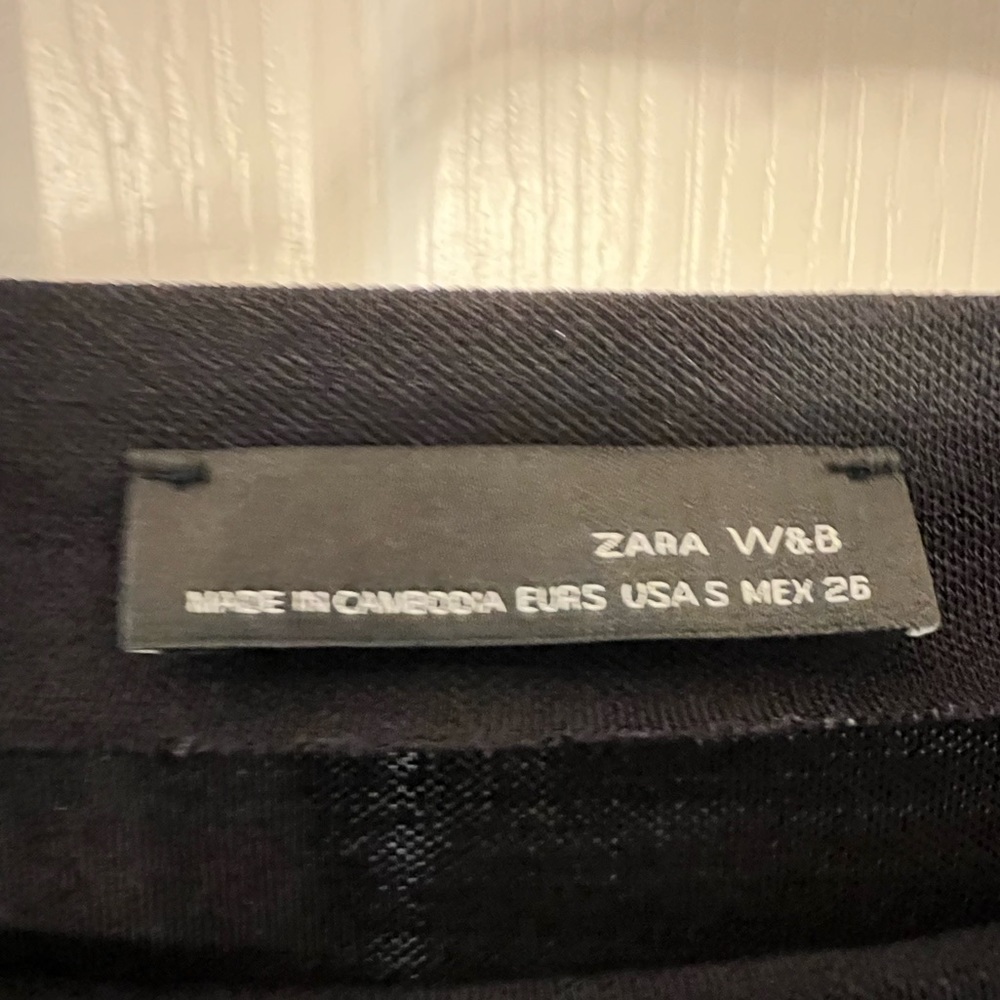 Zara size small asymmetrical tiered black top - Picture 4 of 4